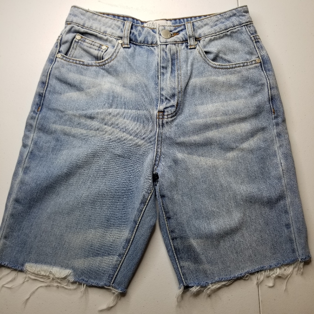 Tobi denim distressed shorts
